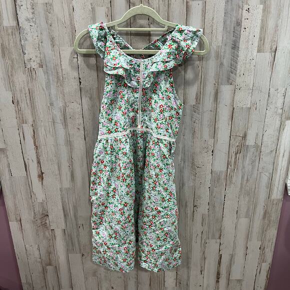 New Crewcuts Flutter Sleeve Ruffle Floral 100% Cotton Dress Girls Size 12 AI590 - Picture 1 of 6